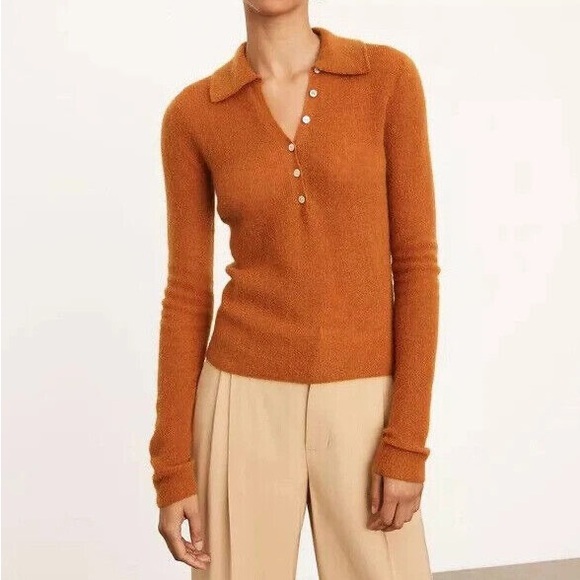 NEW Vince mohair Henley pullover polo sweater